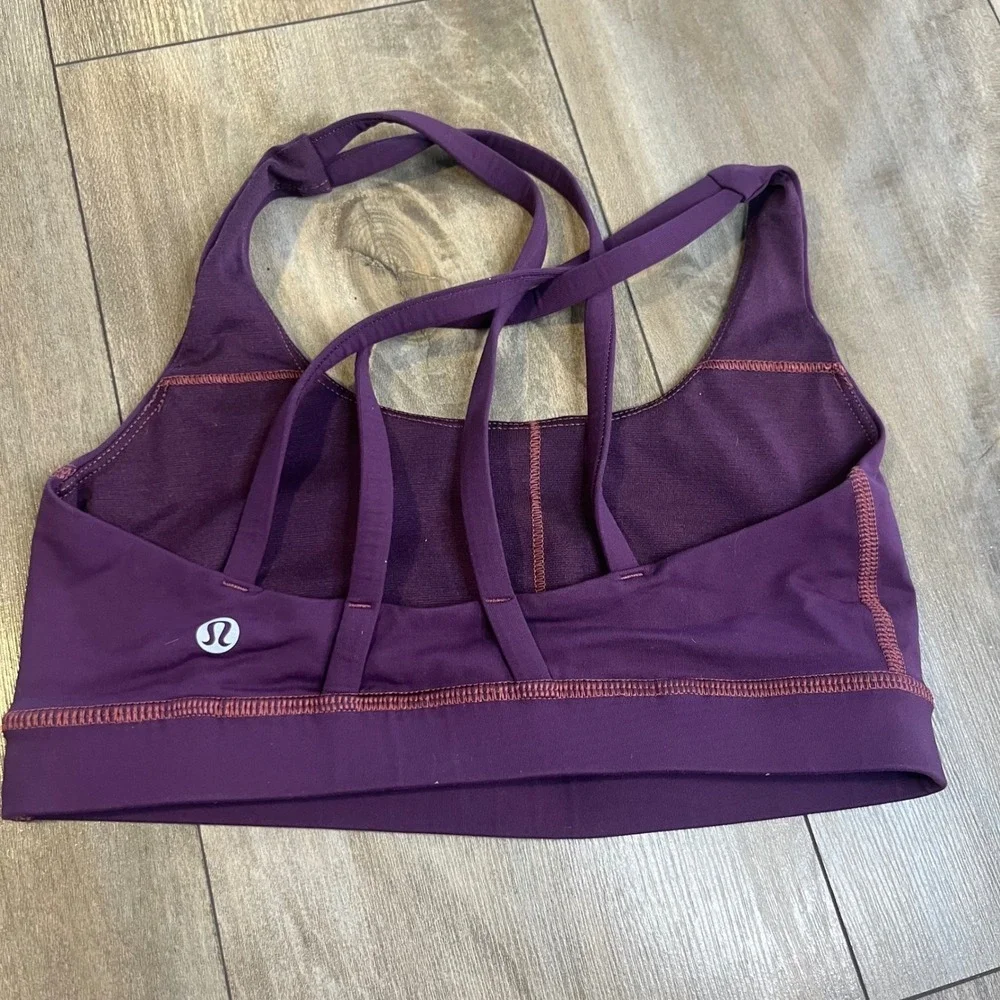 Lululemon Purple Criss Cross Back Yoga Running Workout Sports Bra Size‎ 4